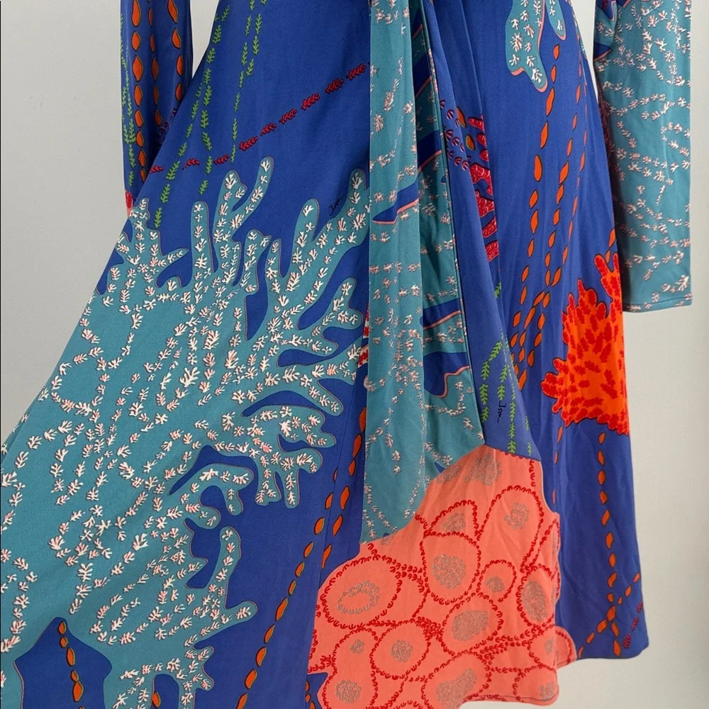 ISSA London Colorful Wrap Style Dress Size 8 100% silk - Picture 9 of 11